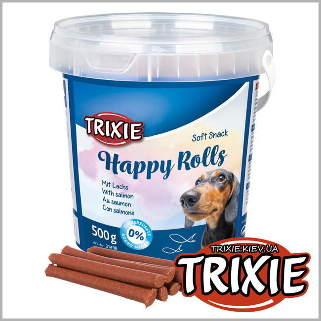ТРИКСИ Украина - Лакомство для собак Trixie 31498 HappyRolls лосось 500г