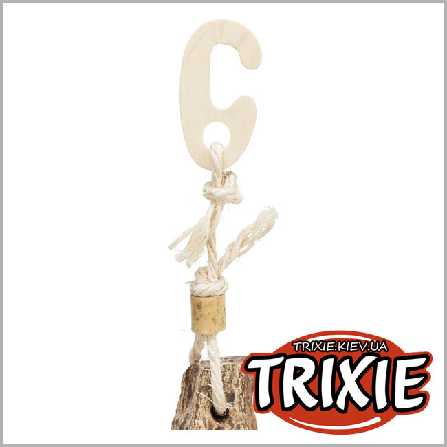 ТРИКСИ Украина - Натуральная игрушка Trixie 58994 для попугаев (плод махагоны/морские раковины), 26см