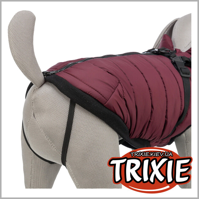 ТРИКСИ Украина - Попона зимняя со шлейкой для собак Trixie 680392 "Pirou", ХS: 30см, сангрия