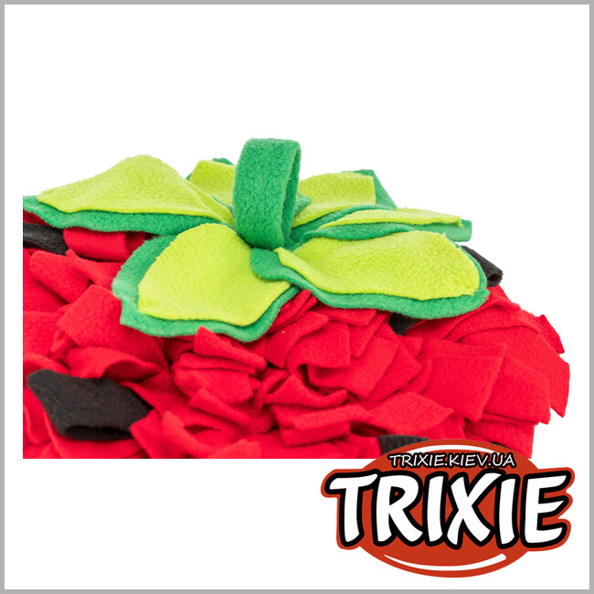 ТРИКСИ Украина - Развивающий коврик - клубника для игры с грызуном Trixie 62828 (полиэстер), 33х40см, красный