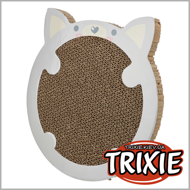 ТРИКСИ Украина - Царапка для котят Trixie 48041 картонная в форме хомяка с кошачьей мятой 31х2,5х32,5 см светло-серая