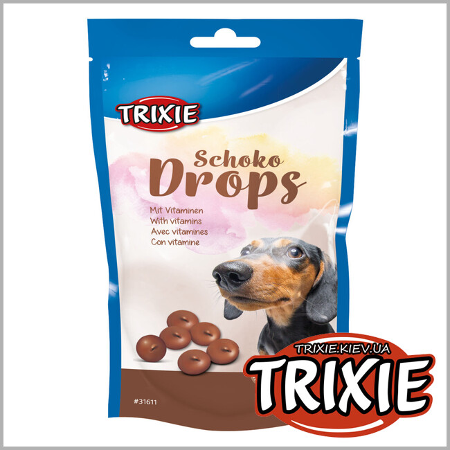 ТРИКСИ Украина - Лакомство для собак дропсы Trixie 31611 Chocolate Drops с витаминами 75г