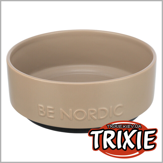 ТРИКСИ Украина - BE NORDIC Trixie 24526 миска керамическая 0.5л/16 см, серо-коричневый
