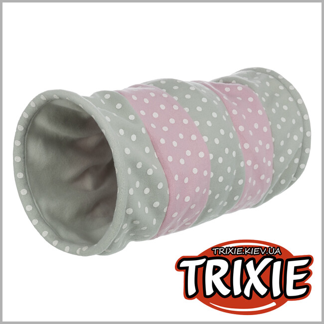 ТРИКСИ Украина - Игровой тоннель для животных (флис), Trixie 4291 240х275 мм, светло-серый/розовый