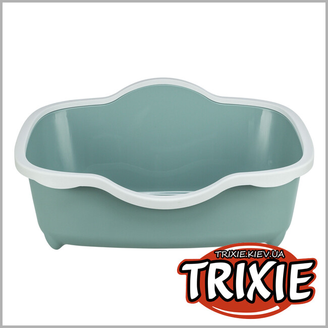 ТРИКСИ Украина - Туалет для кота "Davio" Trixie 40560 с высоким бортиком, 56х26х39см, зеленый/белый