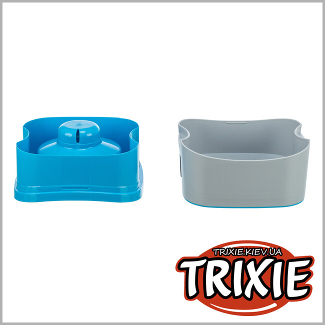ТРИКСИ Украина - Миска для путешествий Trixie 24601 "Strong", 21х11х21см, темно-серый/петроль