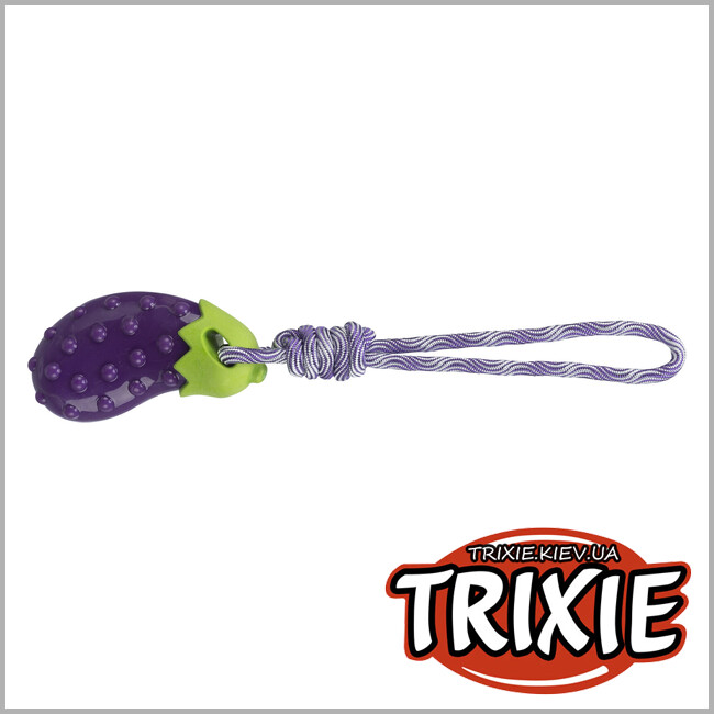 ТРИКСИ Украина - Игрушка баклажан на веревке Trixie 34707, TПГ, 13см/34см
