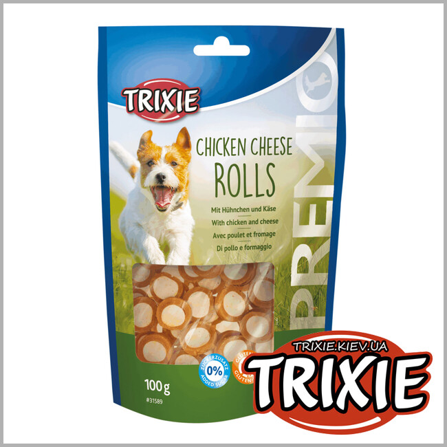 ТРИКСИ Украина - Лакомство для собак Trixie 31589 PREMIO Chicken Cheese Rolls с курицей и сыром 100г