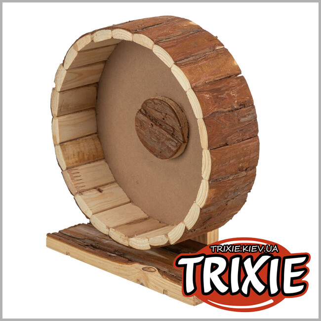 ТРИКСИ Украина - Беговое колесо Trixie 61035 Natural Living для маленьких грызунов тренажерное дерево d-23 см