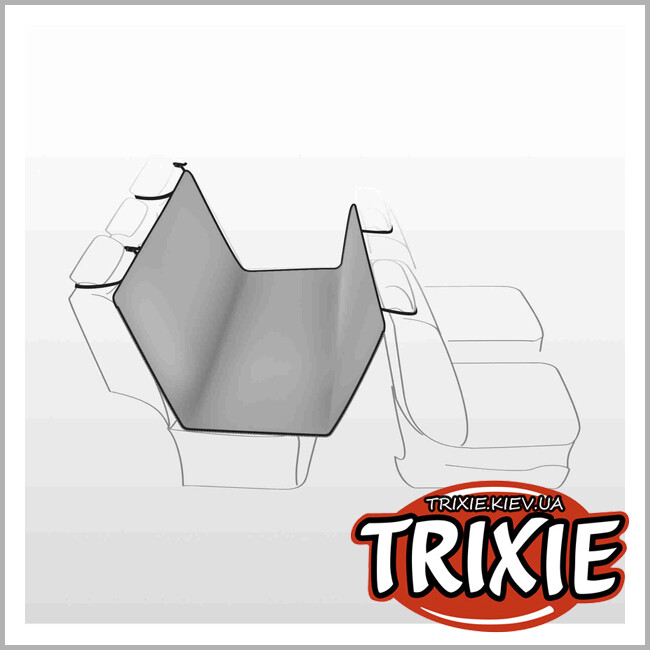 ТРИКСИ Украина - Коврик Trixie 1313 на сиденье авто для животных, 1.45х1.60м, светло-серый/черный