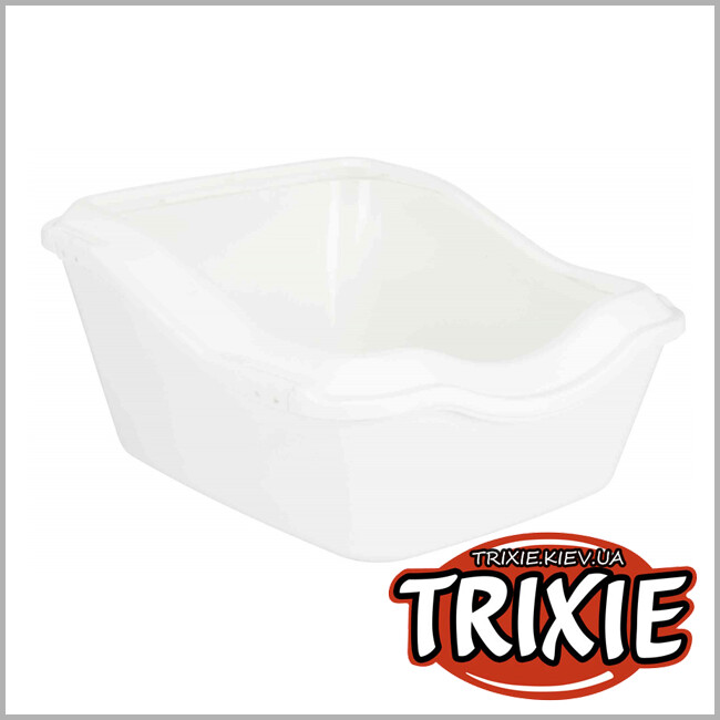ТРИКСИ Украина - Туалет для кошки, с бортиком TRIXIE (Размер: 45 × 29 × 54 см. Цвет: белый)