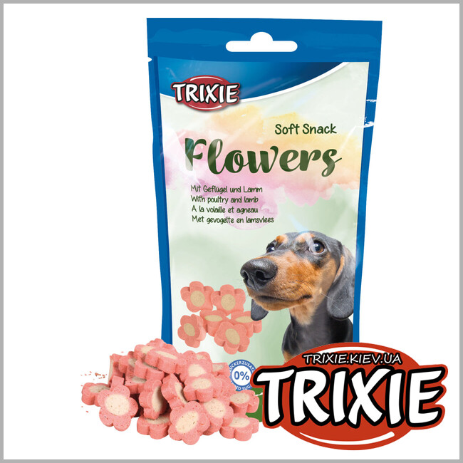 ТРИКСИ Украина - Маленькие лакомства для собак цветы Trixie 31492 с бараниной и птицей 75 г