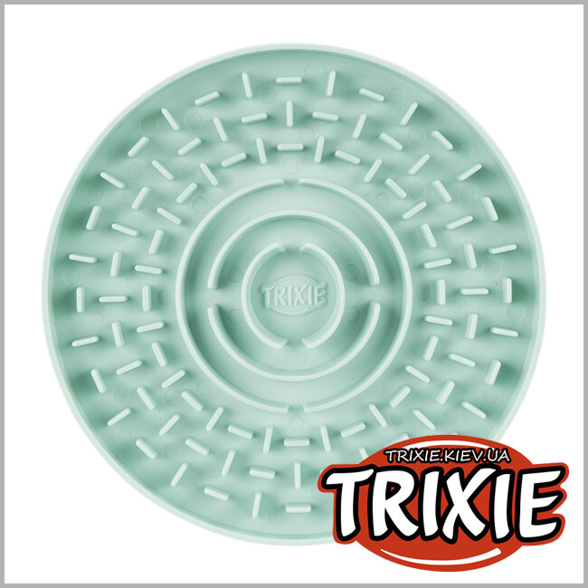 ТРИКСИ Украина - Миска-коврик для щенков Trixie 34954 Junior для медленного кормления голубая пластик 15 см
