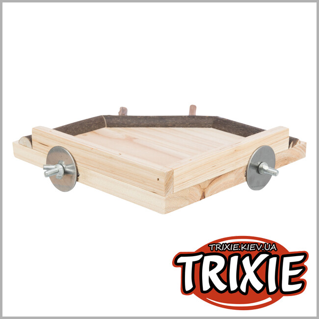 ТРИКСИ Украина - Деревянная площадка Trixie 51698 с георгинами в клетку для птиц, 19х19см