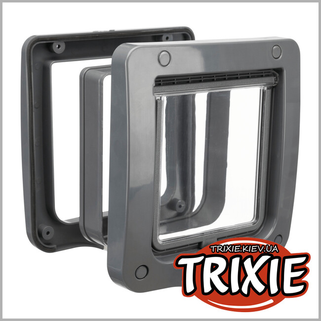 ТРИКСИ Украина - Дверца с тоннелем Trixie 4-Way Flap Door with Tunnel(4 позиции 20*22 см серый)