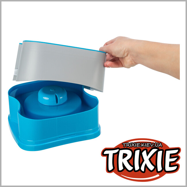 ТРИКСИ Украина - Миска для путешествий Trixie 24601 "Strong", 21х11х21см, темно-серый/петроль