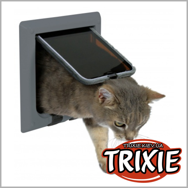 ТРИКСИ Украина - Дверца для котов TRIXIE - De Luxe (Цвет: серый)