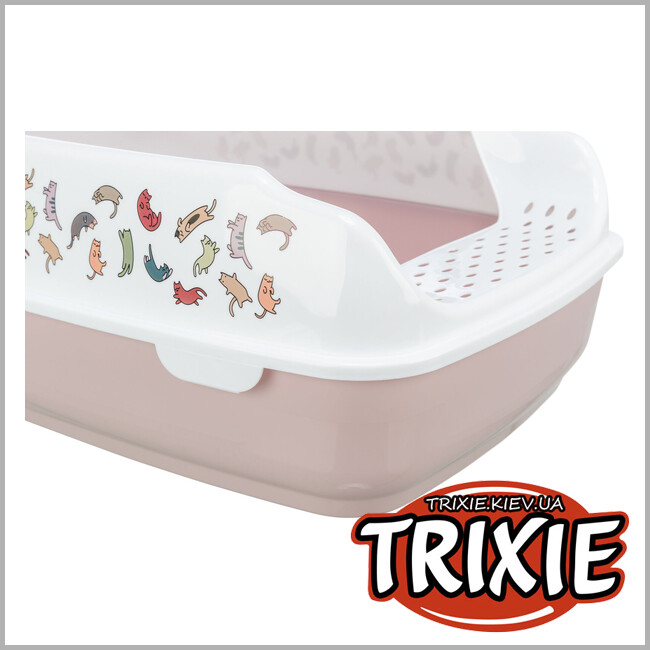 ТРИКСИ Украина - Туалет для кота Trixie 40399 "Delio" с высоким бортиком, 38х20х50см, сиреневый/белый