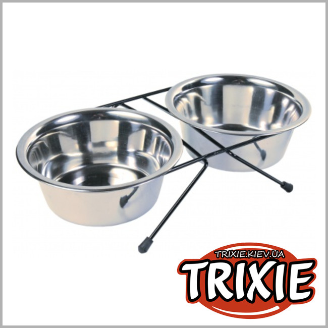 ТРИКСИ Украина - Подставка с мисками для кошек TRIXIE (2 * 0.75 l/ø 15 см)