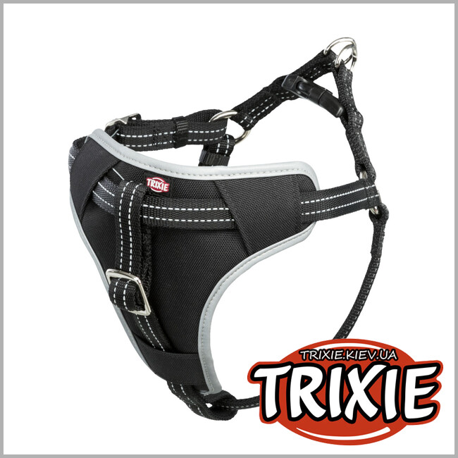 ТРИКСИ Украина - Авто шлейка Trixie 12857 с ремнем безопасности, L: 65-80см/23мм, черный