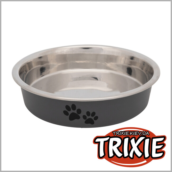 ТРИКСИ Украина - Миска нескользящая металл для коротконосых котов TRIXIE (0.25л / 13см цвета разные)