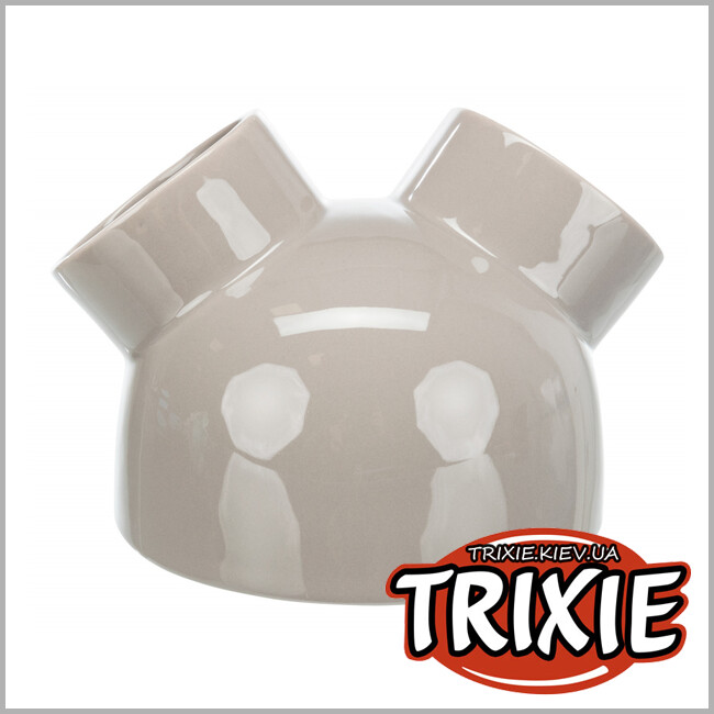 ТРИКСИ Украина - Керамический дом крепость с 3 входами для грызунов Trixie Ceramic House with 3 entrances (12*10 см серо-коричневый)