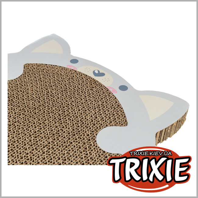 ТРИКСИ Украина - Царапка для котят Trixie 48041 картонная в форме хомяка с кошачьей мятой 31х2,5х32,5 см светло-серая