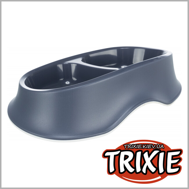 ТРИКСИ Украина - Двойная миска Trixie для собак ( 2 × 0,25 л / 10 × 12 см / 27 × 7 × 18 см.)
