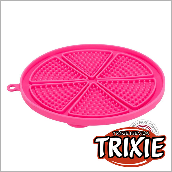 ТРИКСИ Украина - Коврик для лакомства Trixie 34981 "Lick'n'Snack" с присоской (силикон), 17см, розовый