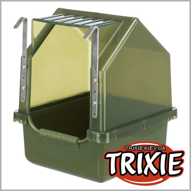ТРИКСИ Украина - Купальня-домик для птиц Trixie 54035, 16х22х16см, оливково-зеленый (пластик)