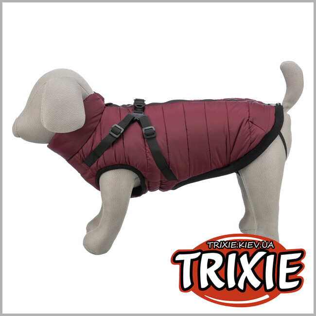 ТРИКСИ Украина - Попона зимняя со шлейкой Trixie 680395 "Pirou",S: 40см, сангрия