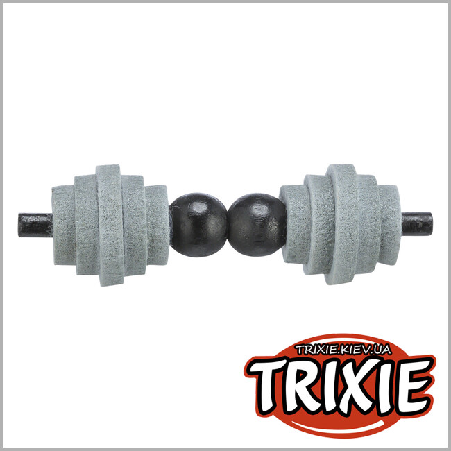ТРИКСИ Украина - Игрушка Trixie 41133 для кошек Гантель CityStyle фетр/дерево серый/черный 10см