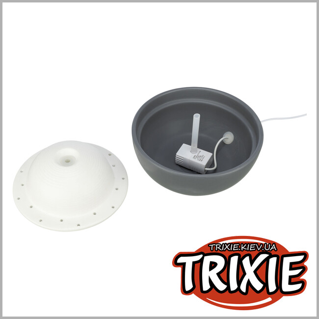 ТРИКСИ Украина - Фонтан для собак Trixie 24448 Vital Dome керамический 1,5л 20х10х20 см серо-белый