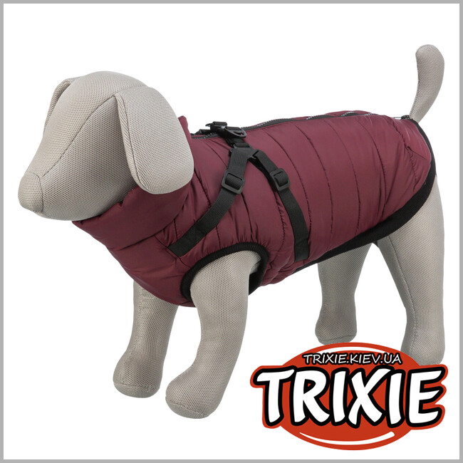 ТРИКСИ Украина - Попона зимняя со шлейкой для собак Trixie 680392 "Pirou", ХS: 30см, сангрия