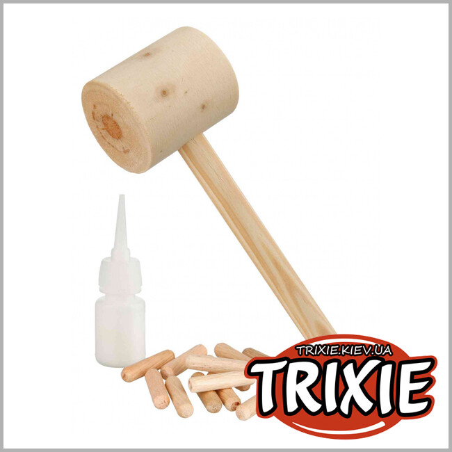 ТРИКСИ Украина - Скворечник и молоточек Trixie (дерево, 12×36×15 см/2.8 см)