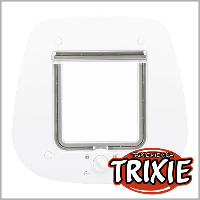 ТРИКСИ Украина - Дверца для кота для стеклянной двери TRIXIE (4 позиции, 27х26 см, белый)