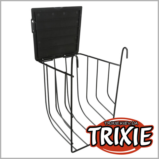 ТРИКСИ Украина - Ясли для сена Trixie 60890 висячие с крышкой металлические 13 х 18 х 12 см черные