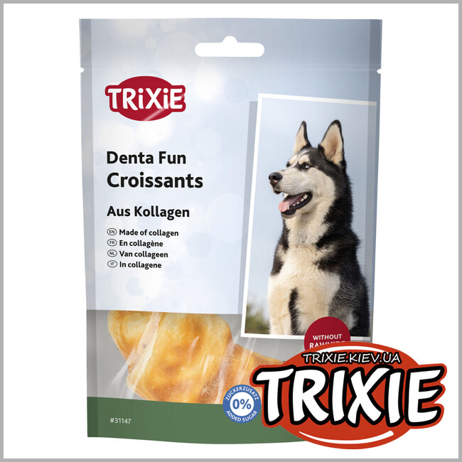 ТРИКСИ Украина - Круассан для собак Trixie Denta Fun (коллаген/курица), 8см, 2шт/80гр