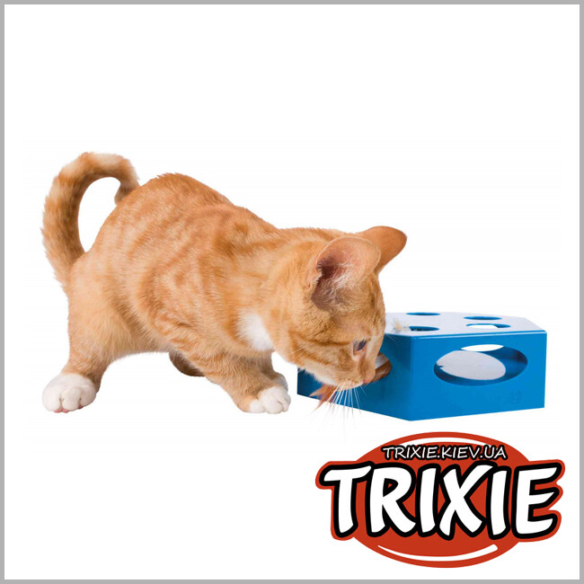 ТРИКСИ Украина - Развивающая игрушка-автомат TRIXIE Turning Feather для кота (22 см, синий)