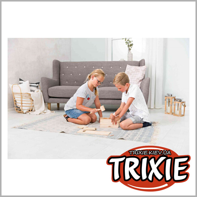 ТРИКСИ Украина - Скворечник и молоточек Trixie (дерево, 12×36×15 см/2.8 см)
