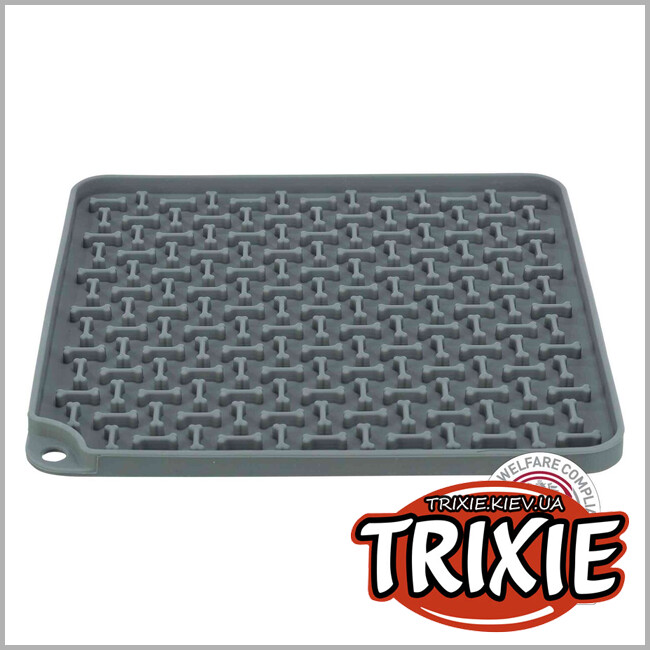 ТРИКСИ Украина - Коврик для лакомства Trixie 34983 "Lick'n'Snack" (силикон), 20х20см, серый