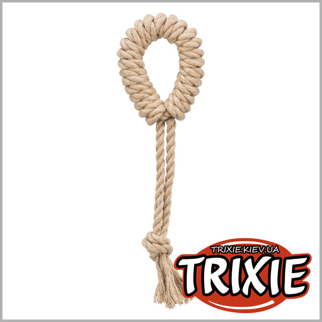 ТРИКСИ Украина - Игрушка Trixie 34886 для собак Игровой канат с кольцом хлопок 32 см