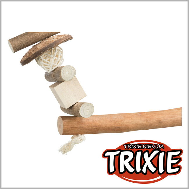 ТРИКСИ Украина - Качели для птиц Trixie 58745 (кокос/дерево/ротанг), 20х30см