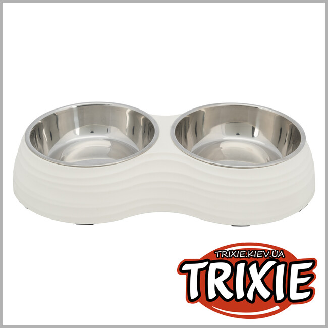 ТРИКСИ Украина - Двойная миска TRIXIE Bowl Set (меламин/металл 2* 0.8л / 17см )