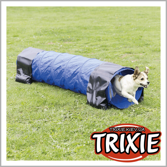 ТРИКСИ Украина - Тоннель тренировочный Dog Activity-TRIXIE для собак (полиэстер, 40 cм/2 м, синий)