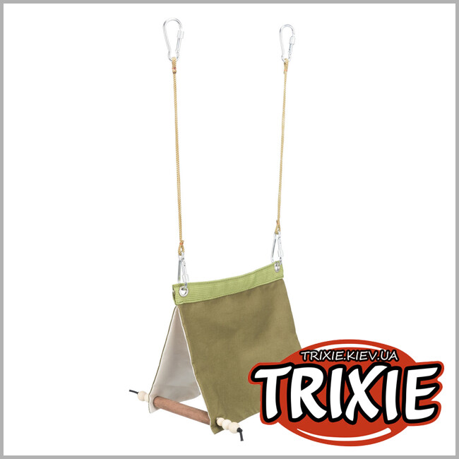 ТРИКСИ Украина - Подвесная палатка Trixie 58998 для птиц (хлопок/дерево), 16х18х20см, зеленый