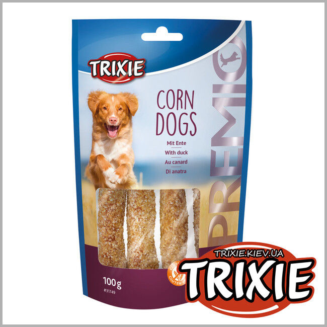 ТРИКСИ Украина - Лакомство для собак Trixie 31749 Corn Dogs утка 100г