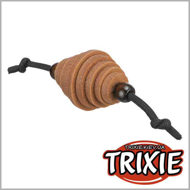 ТРИКСИ Украина - CityStyle мяч Trixie 41131 для регби с веревкой (фетр/дерево), 13см