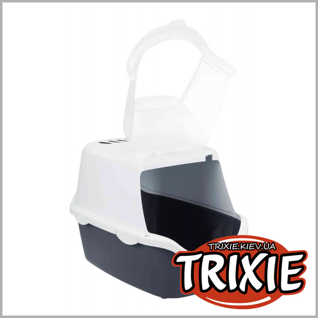 ТРИКСИ Украина - Туалет с дверцей и лопаткой Trixie Vico Open Top Litter Tray (+лопатка 40*40*56 см сине-серый/белый)