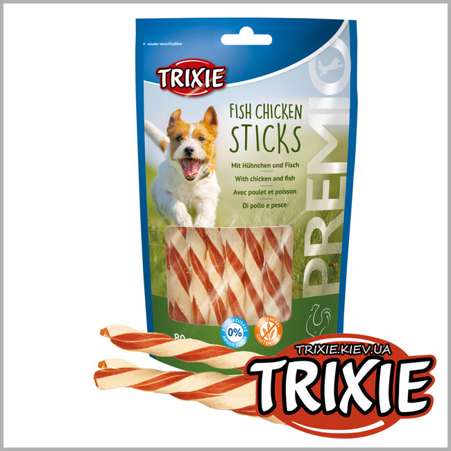 ТРИКСИ Украина - Лакомство для собак Trixie 31747 Fish Chicken Sticks курица/рыба 80г